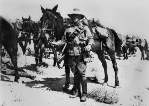 historical photo of Australian solider and light horse